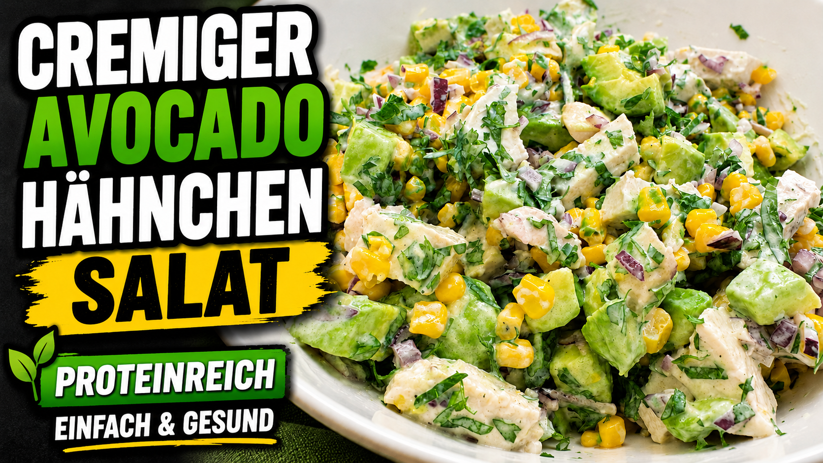 Cremiger Avocado-Hähnchen-Salat mit frischem Gemüse und Avocado
